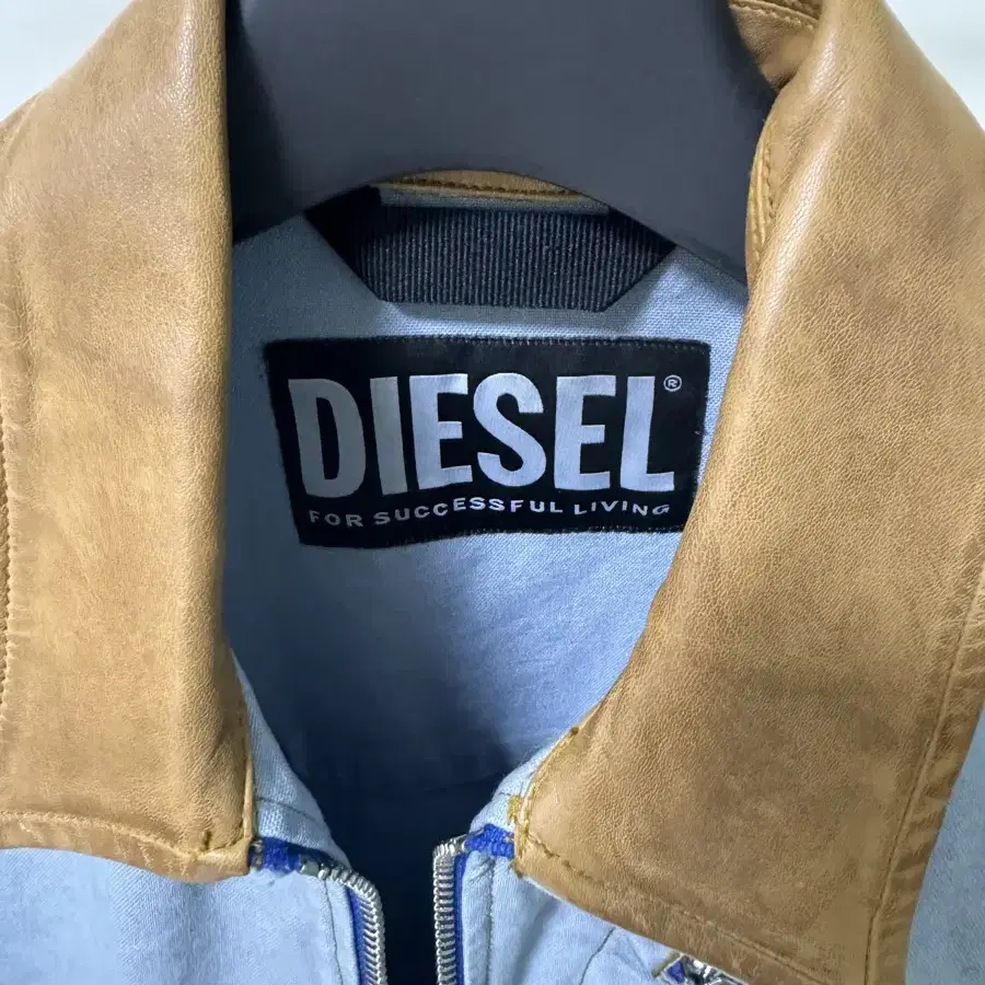 디젤 Diesel 가죽 카라 데님 자켓 (48사이즈)