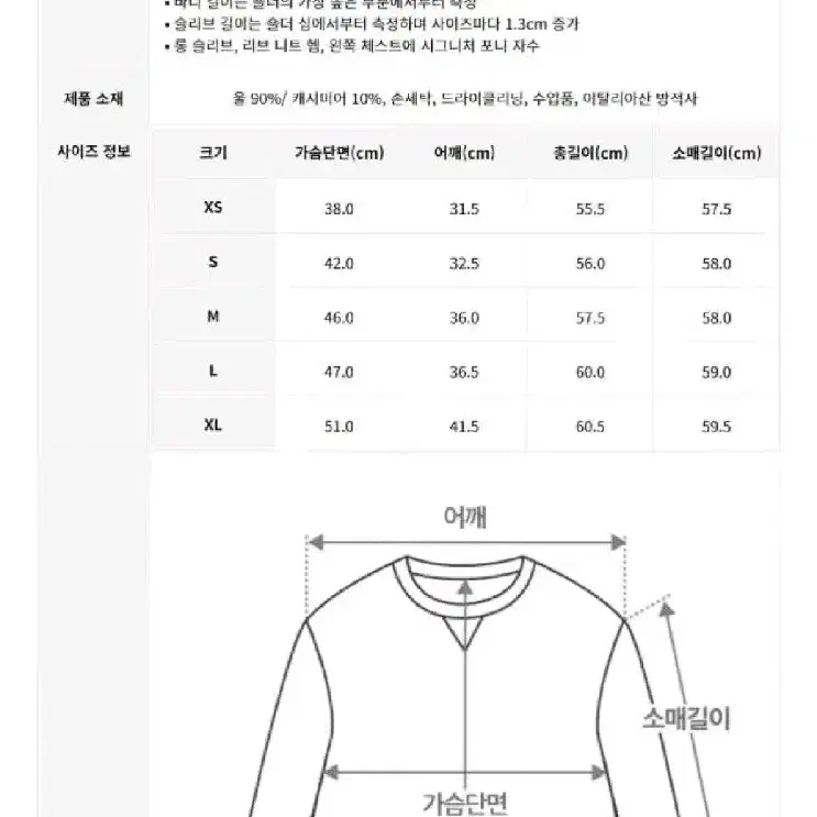 (새상품)폴로 랄프로렌 울 캐시미어 V넥 스웨터(네이비색)