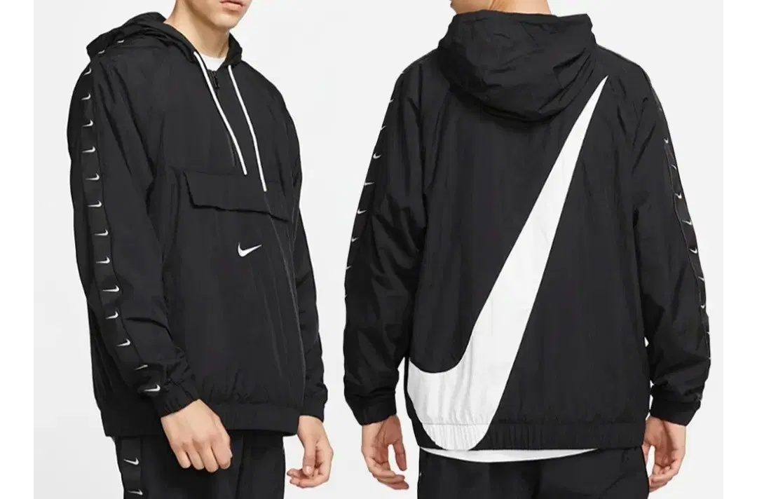 Men's Nike Street Woven Anorak Windbreaker Jacket Sweatshirt Bigswoosh Big Logo