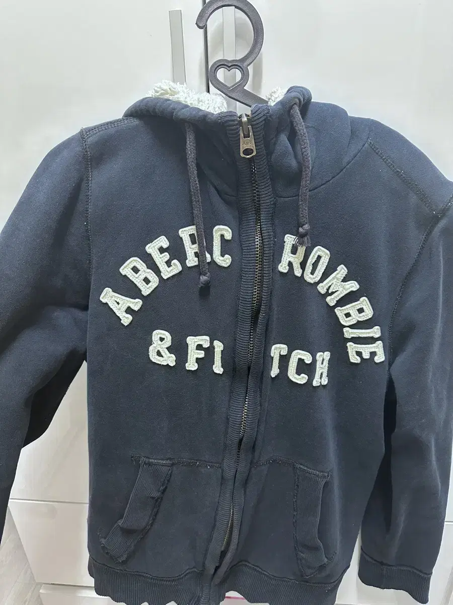 Abercrombie & Fitch Fleece Navy Hooded Zip-up