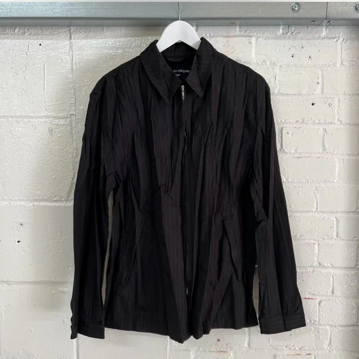 comme des garcons homme pleated zip-up jacket