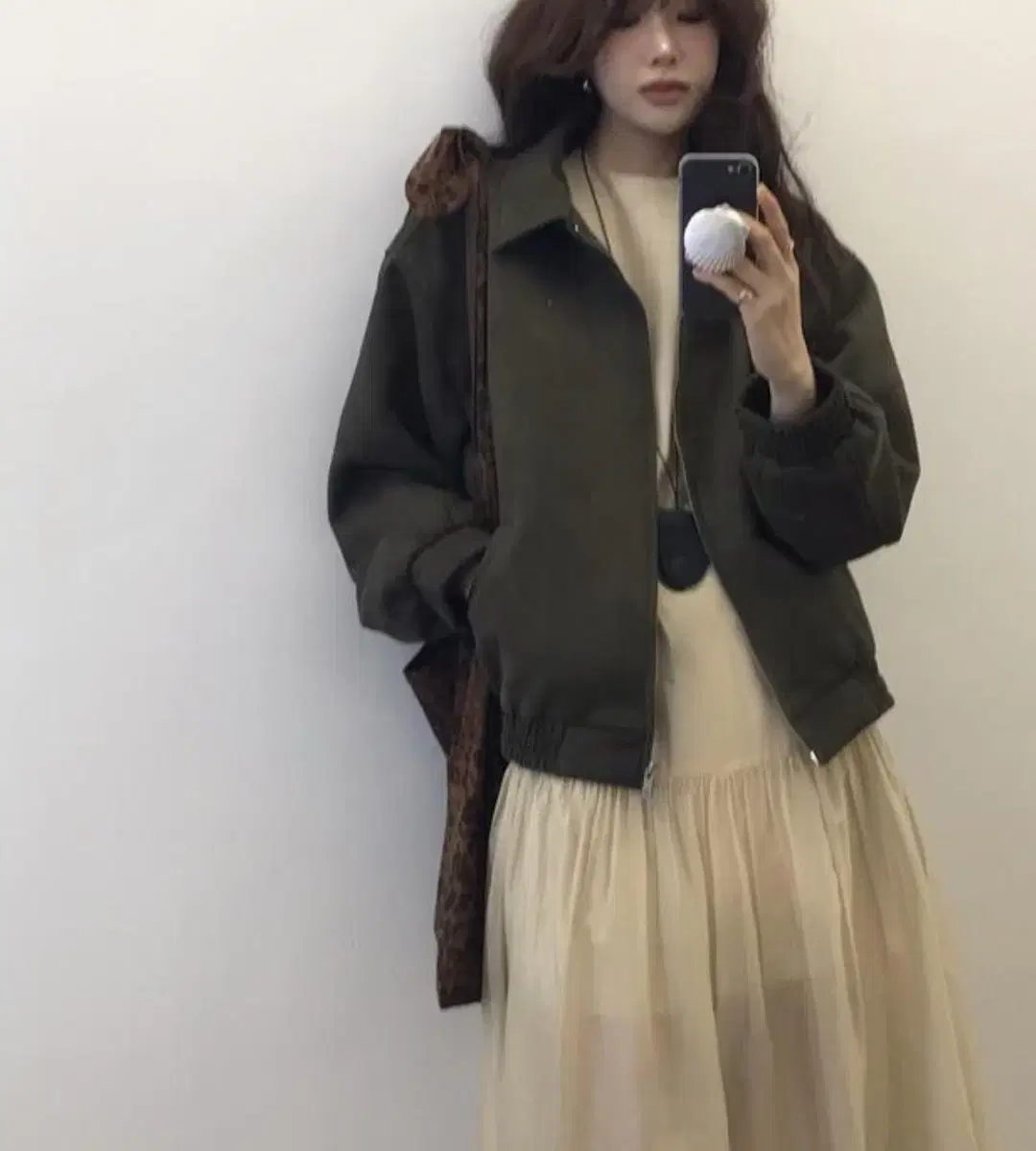 새상품) 베인느 suede blouson (khaki)