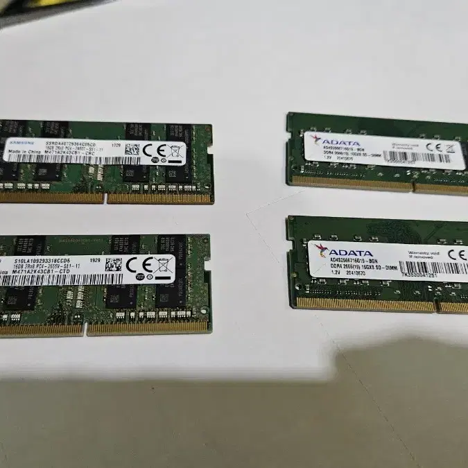 노트북용 메모리 ddr4 16g 4개 일괄  팝니다