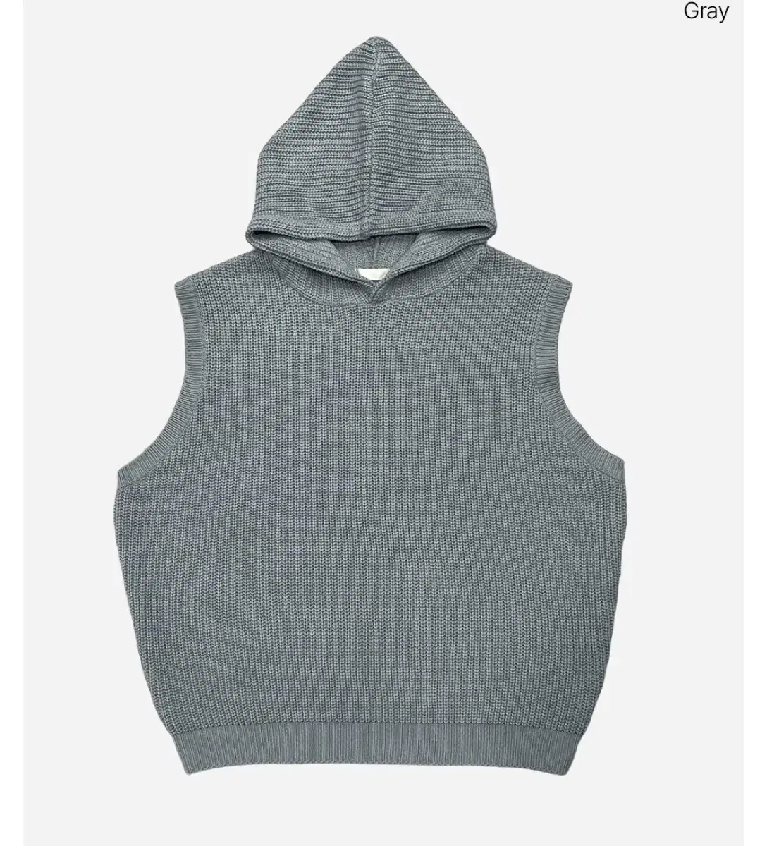 New arrivals-Big size/oversized hooded knit vest jo (GRAY)