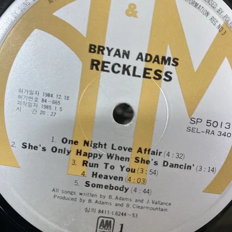 BRYAN ADAMS LP / AA2720