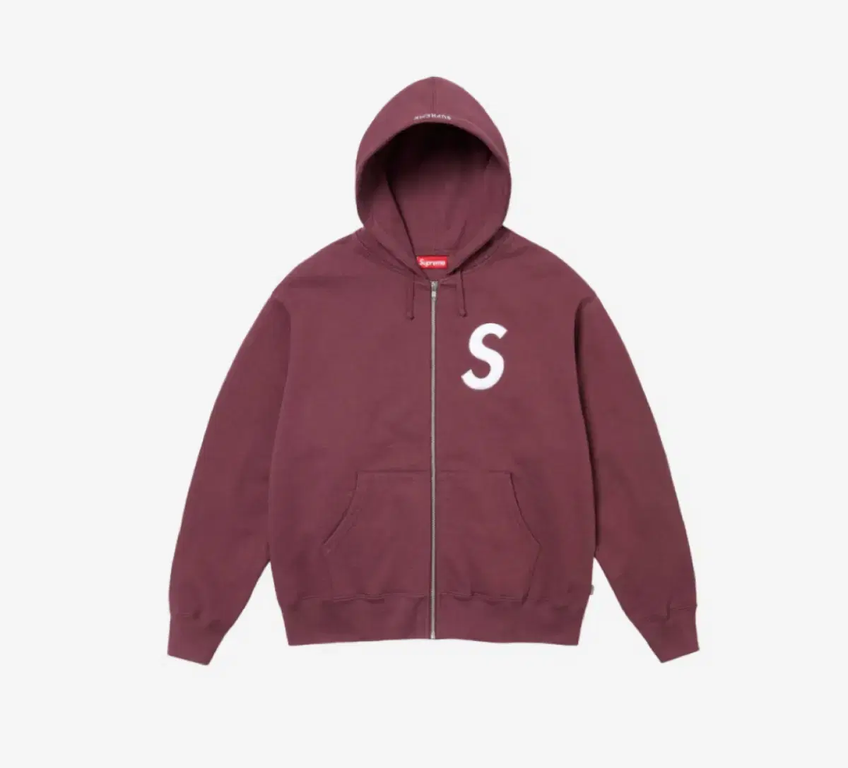 [L] Supreme S Logo Hoodie Zip-up Maroon