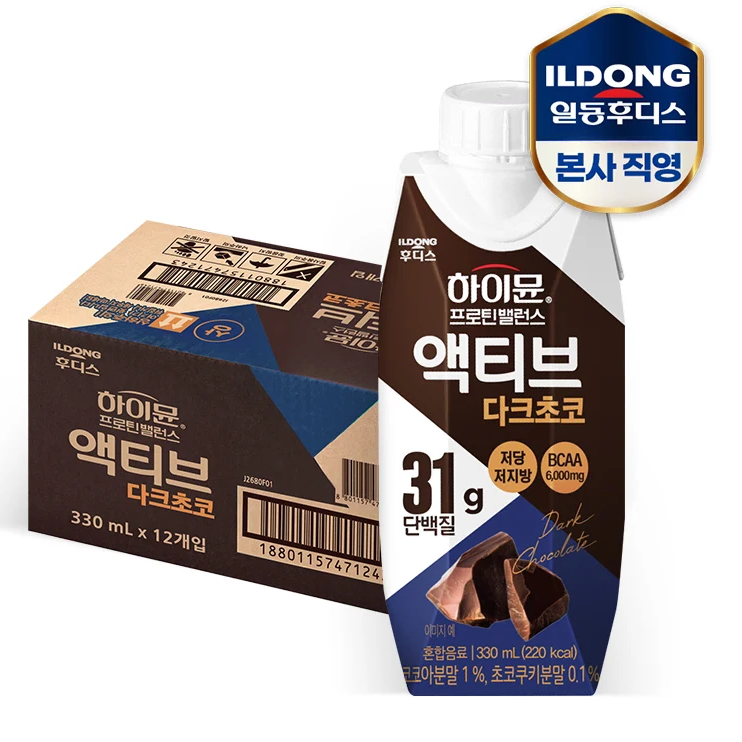 무료배송-하이뮨 프로틴 밸런스 액티브 다크초코 330ml 12개