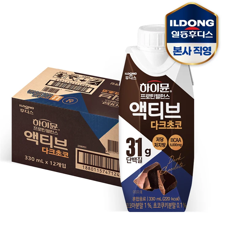 무료배송-하이뮨 프로틴 밸런스 액티브 다크초코 330ml 12개