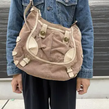 아카이브 코듀로이 가죽 숄더백