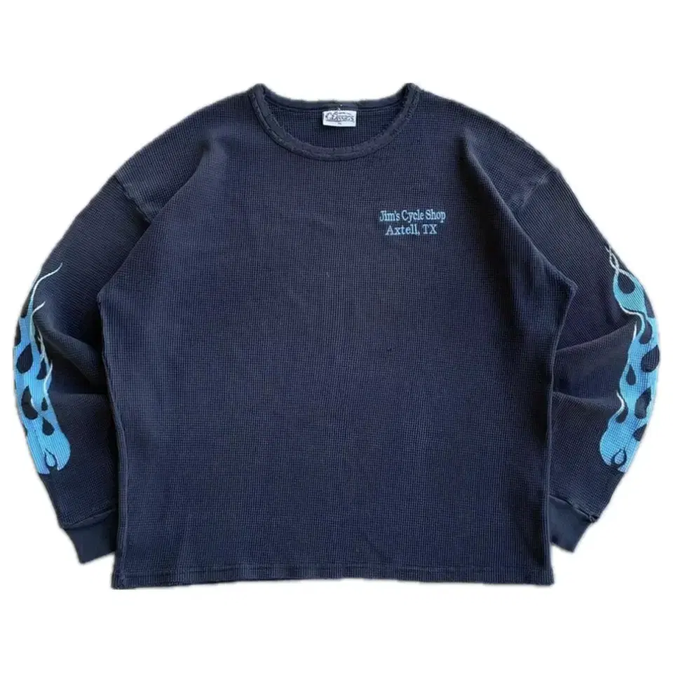 VINTAGE THRASHED BLUE FLAME THERMAL L/S