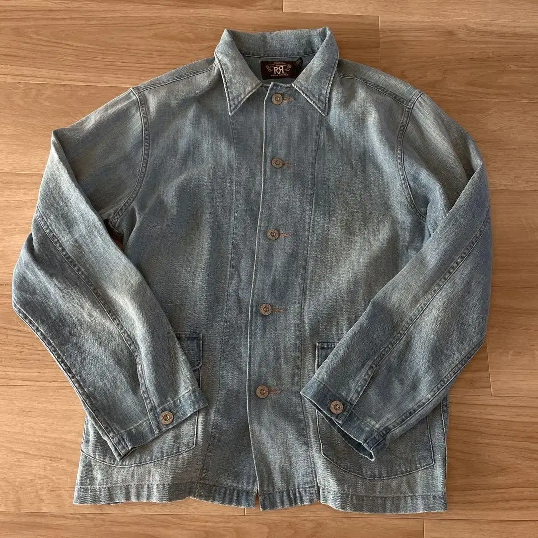 RRL Double L L Indigo Linen Herringbone Coverall