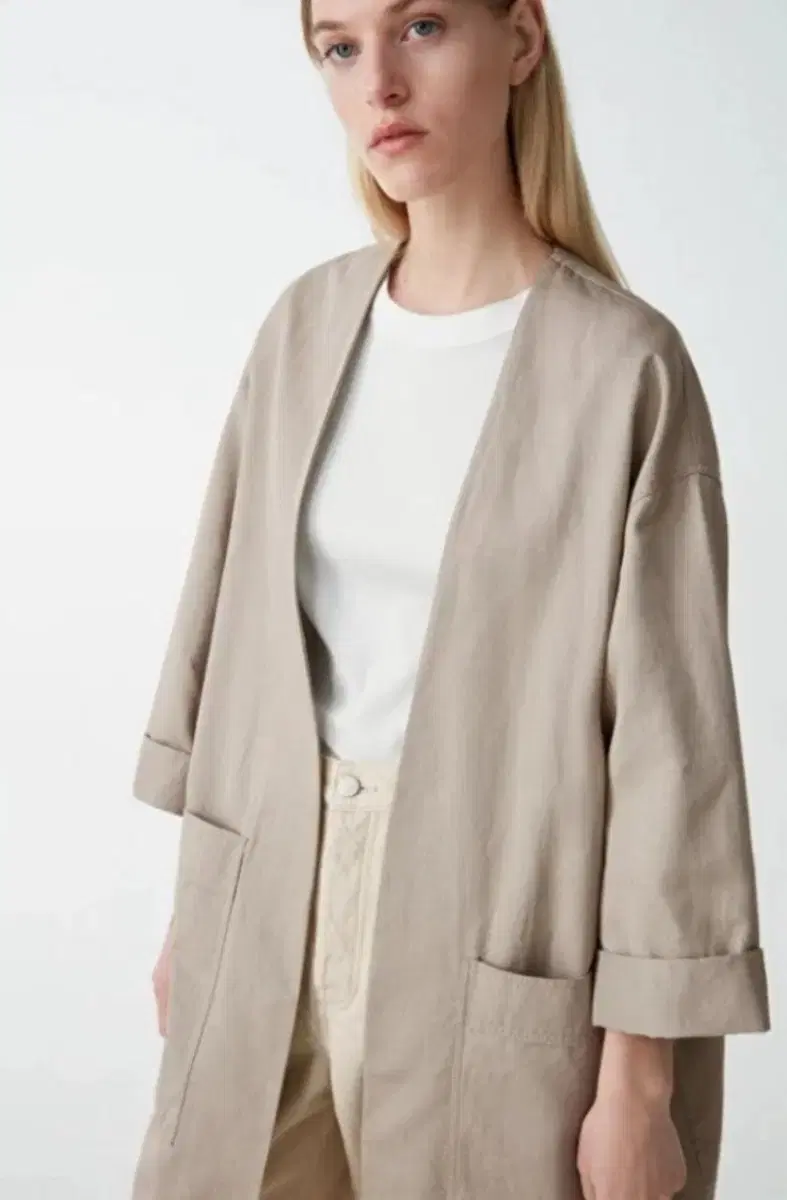 [TAFFO] COS Women's Cotton and linen long jacket