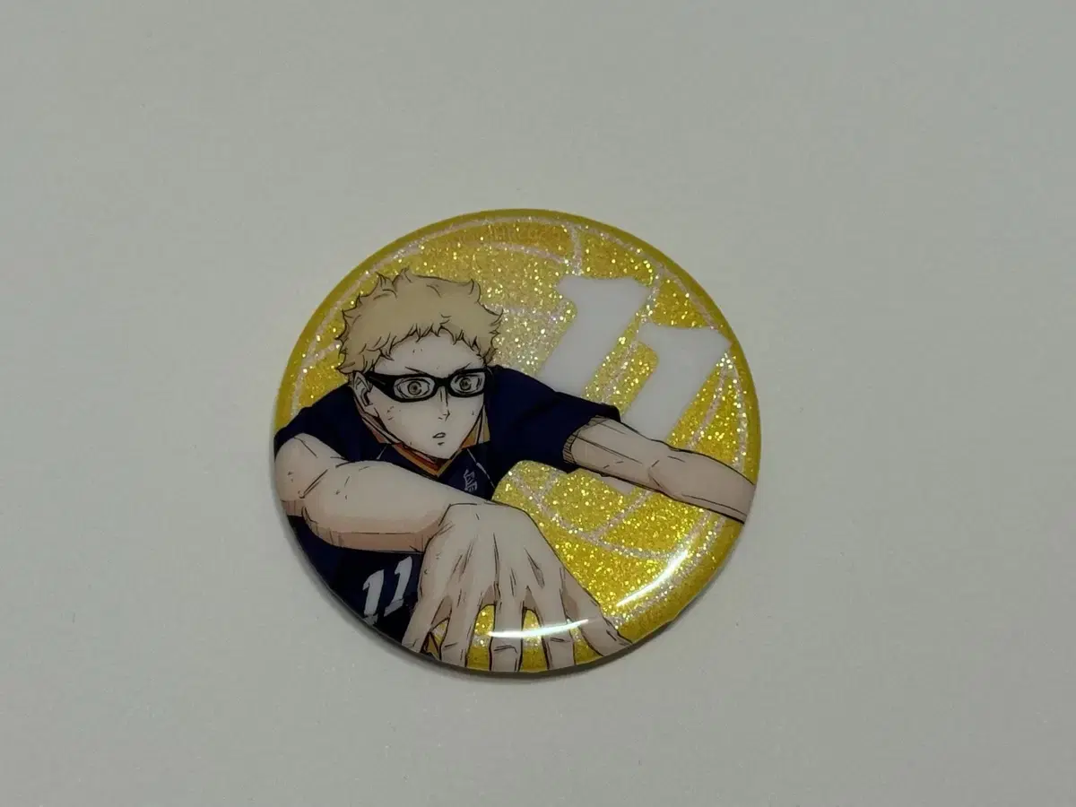 Haikyuu pop up Tsukishima Glitter Can Badge