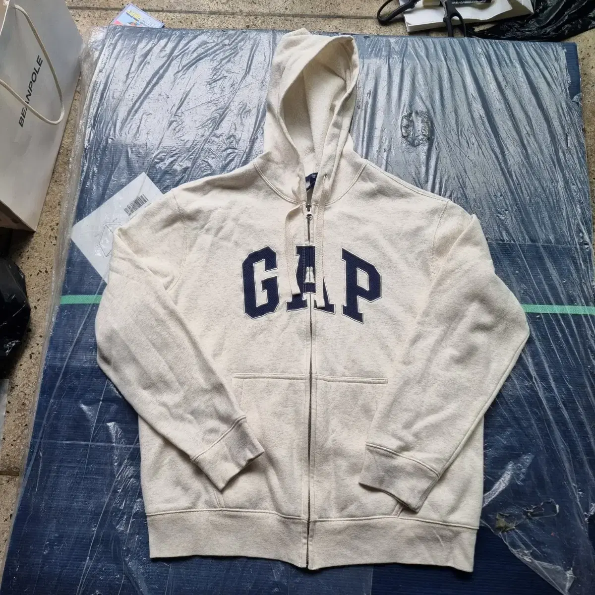 Gap GAP Hooded zip-up white ivory oatmeal