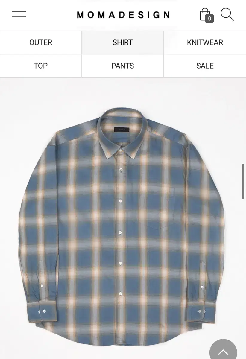 Momadesign Tenko Ombré Check Shirt(Mint Sky, 46)