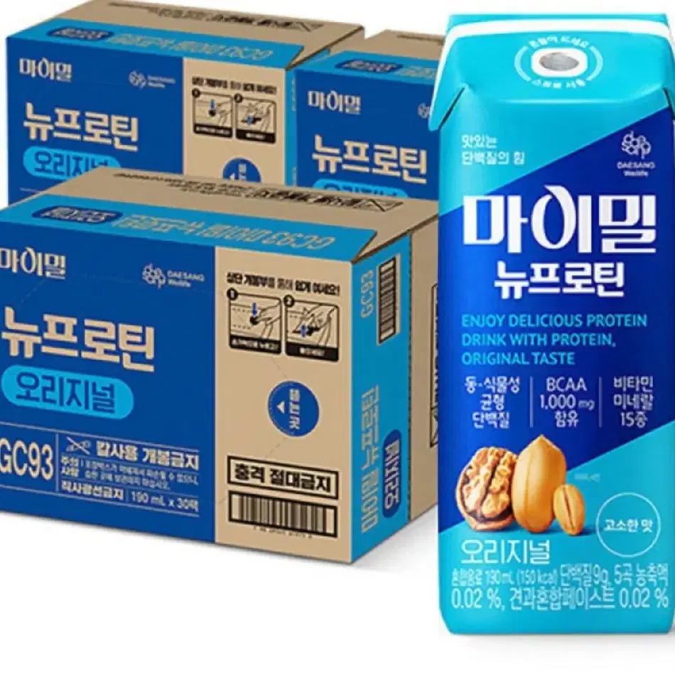 대상 마이밀 뉴프로틴 190ml 72개 단백질음료