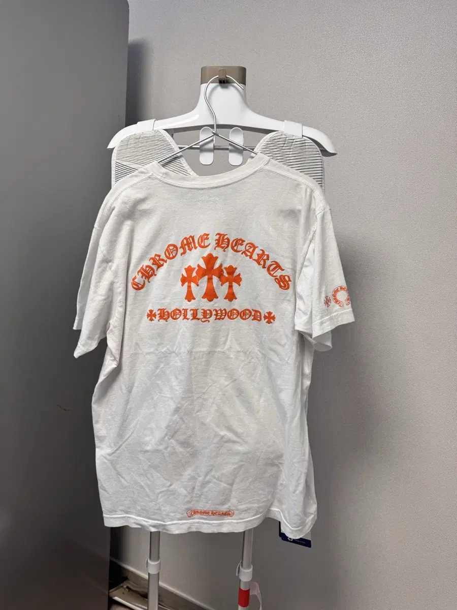 Chrome Hearts Orange Semi-sheer Short Sleeve L