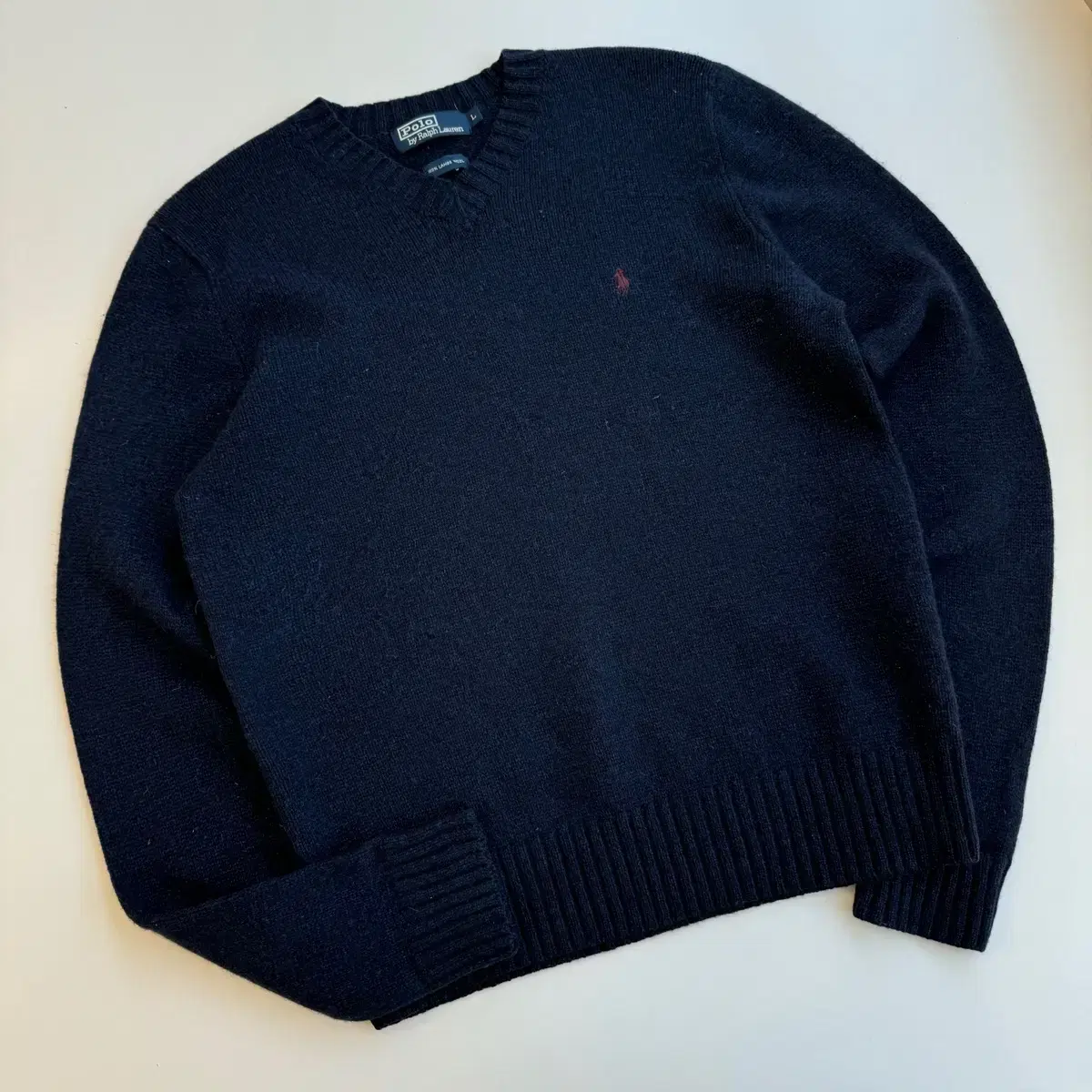 Polo Polo Ralph Lauren Embroidered Lambswool Navy Knit