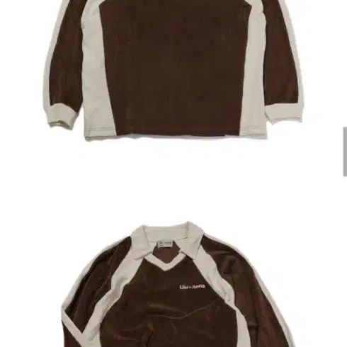 해비즘 TERRY COLLAR V-NECK L/S TEE(BROWN)