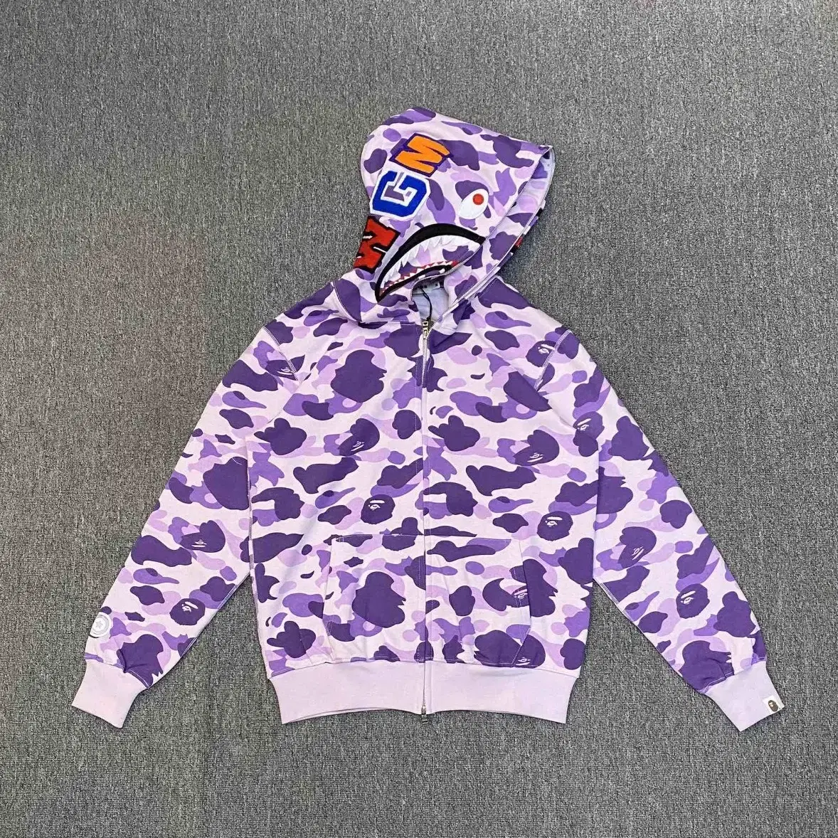 bape 클래식 샤크 집업 맨투맨 퍼플 컬러