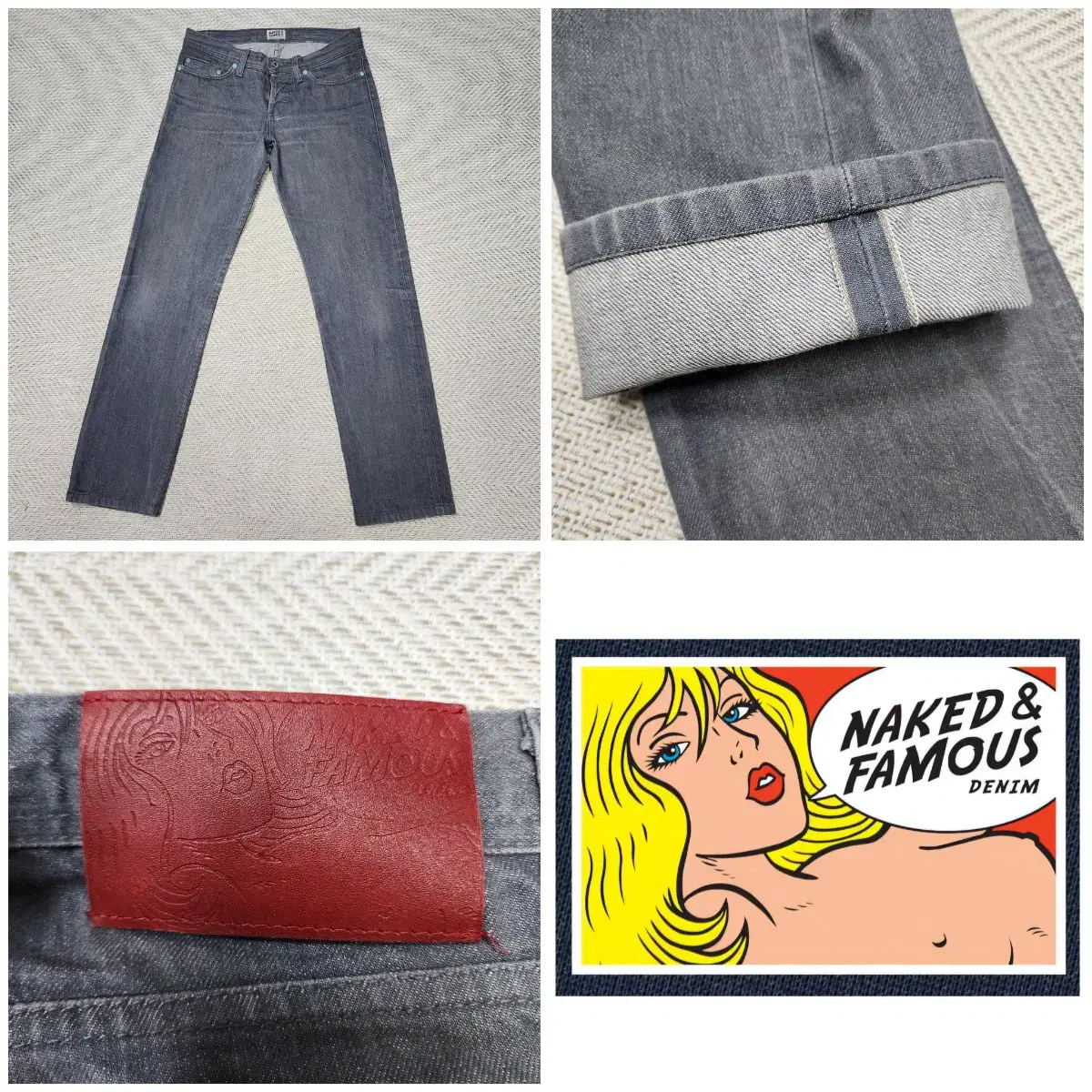 (Genuine) Naked & Famous Grey Selvedge Denim Pants / (30)