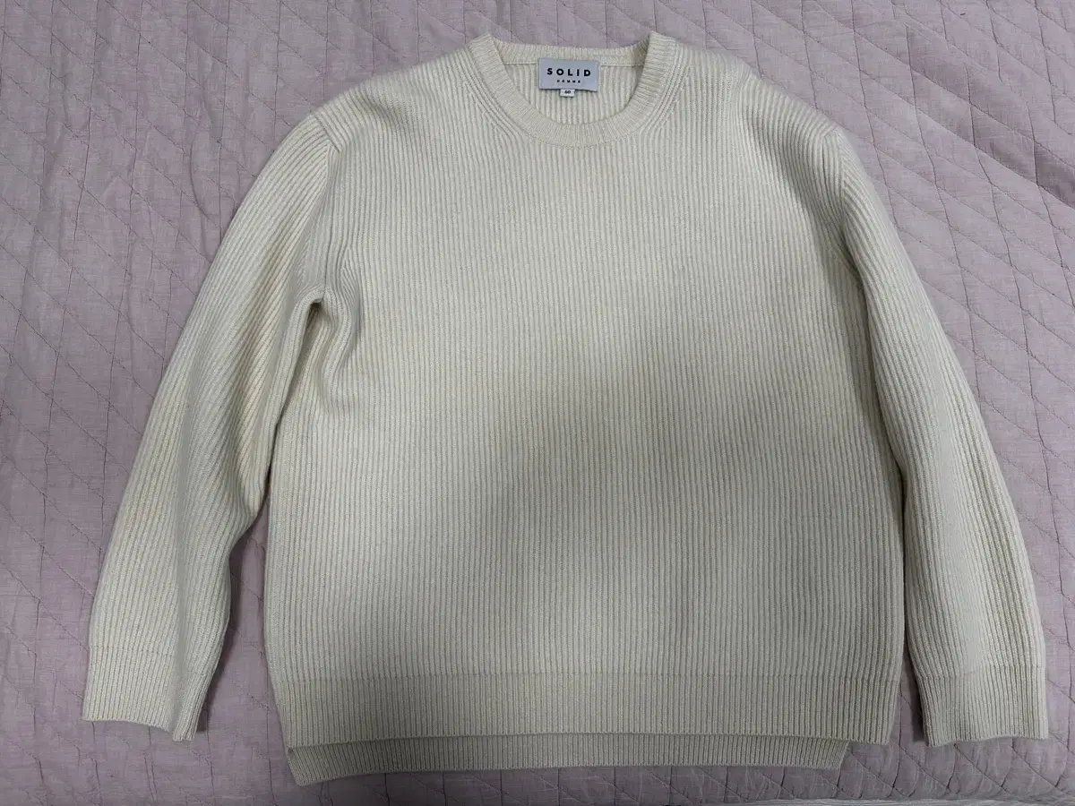 Solid Homme ivory knit, size 50, for sale.