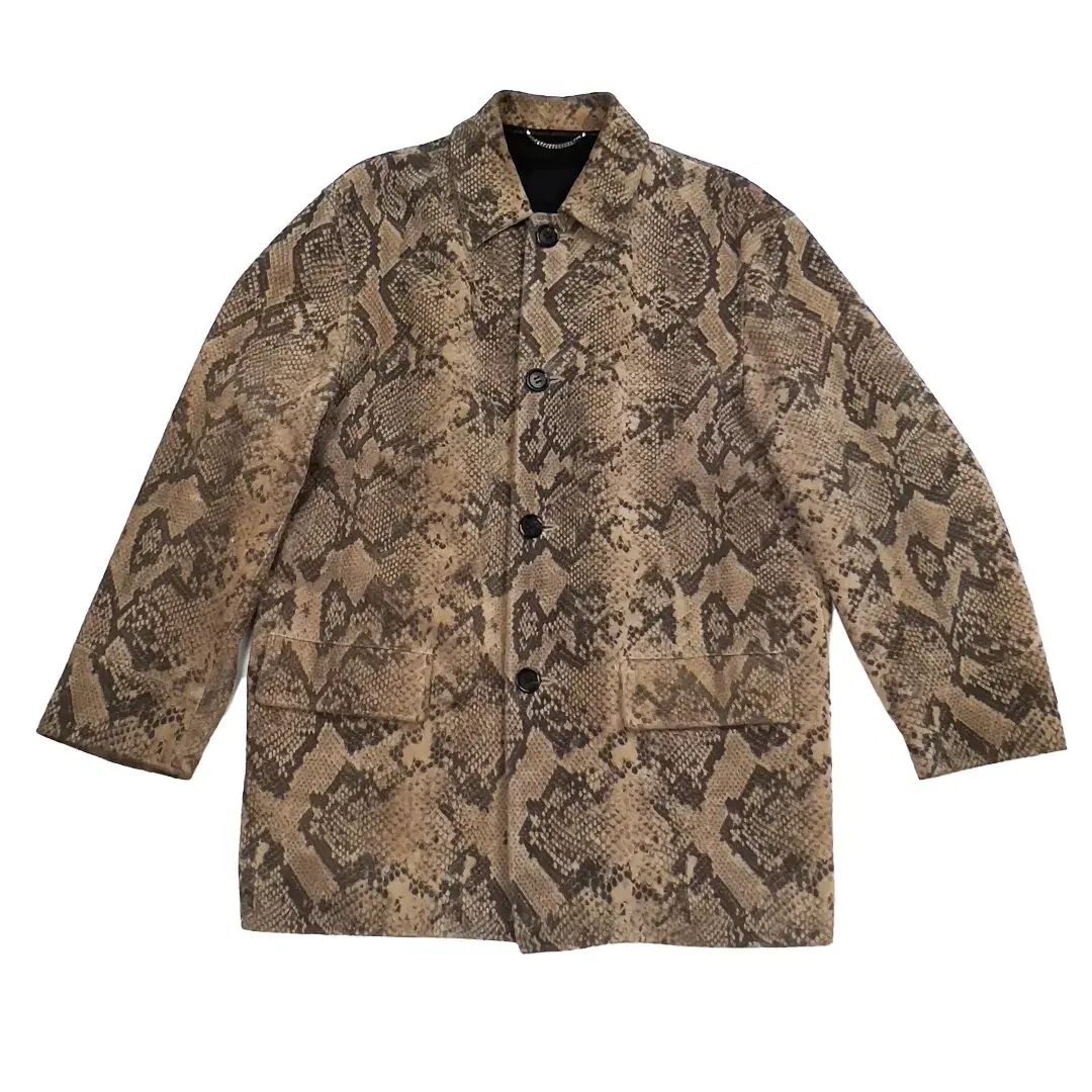 WACKO MARIA PYTHON LEATHER CAR COAT