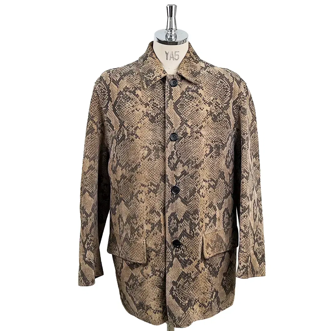 WACKO MARIA PYTHON LEATHER CAR COAT