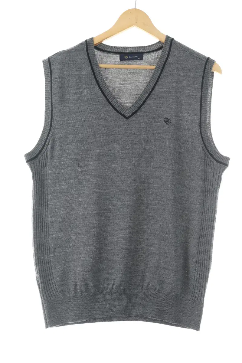 (L) BrandVintage knit vest vest gray wool old-school slim fit-101C8