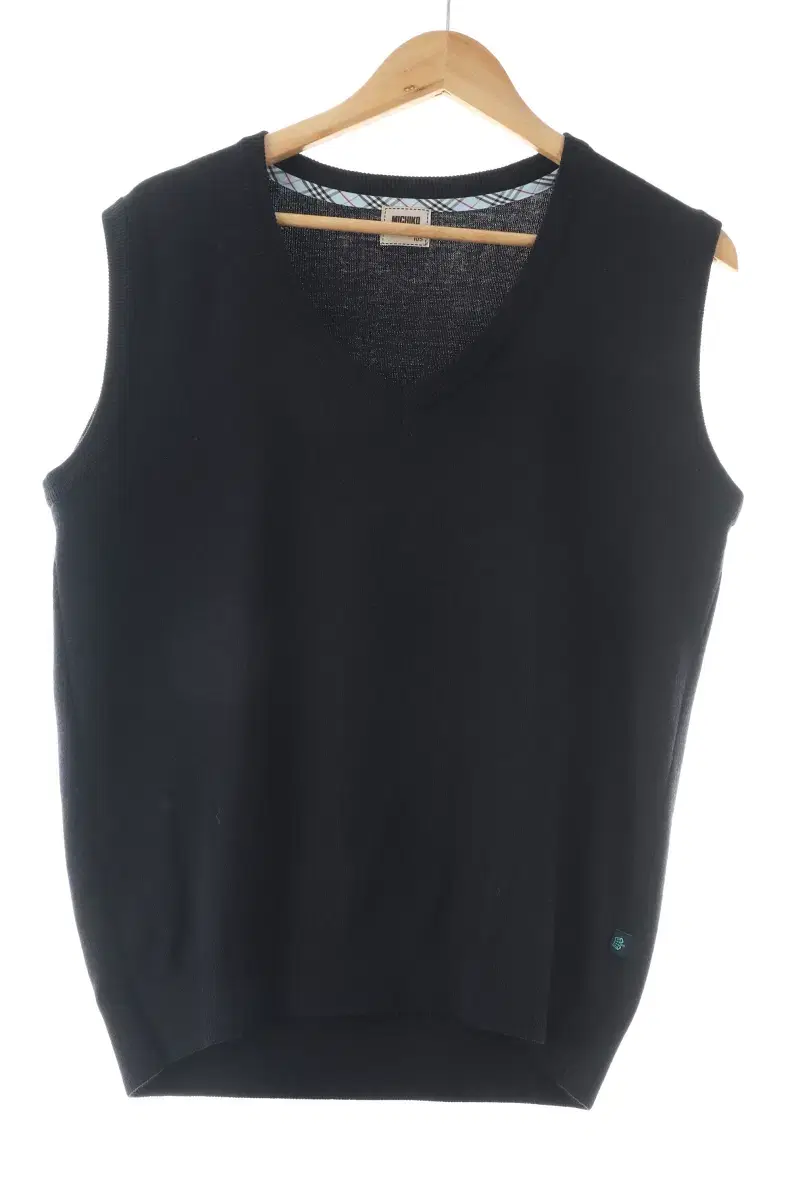 (L) BrandVintage Knit Vest Navy Wool Old School-101D8