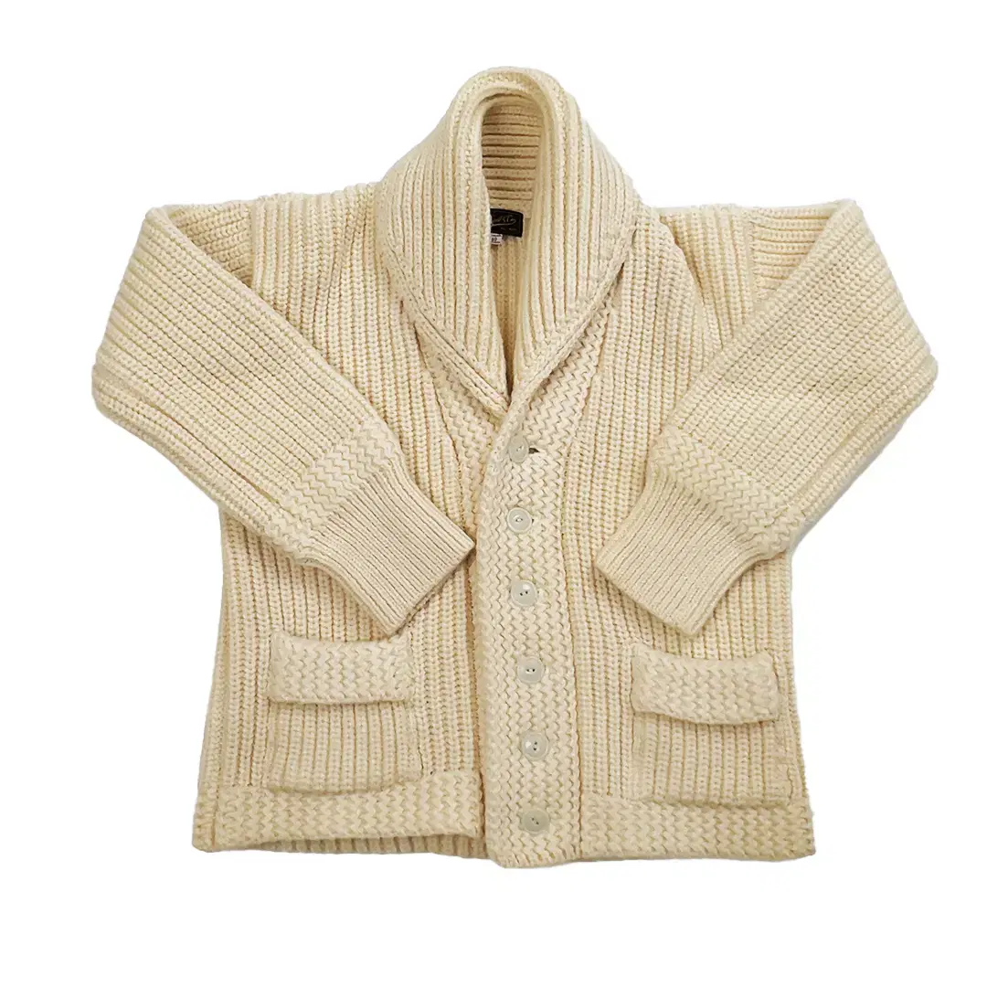 AT LAST CO SHAWL WOOL KNIT CARDIGAN