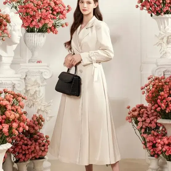 그레이스유 Celina Trench Coat (Ivory) 숏버전