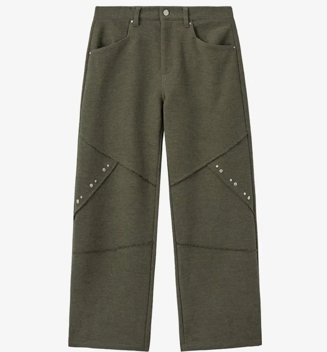 Insilence virgin wool low-cut metallic trousers KHAKI size M