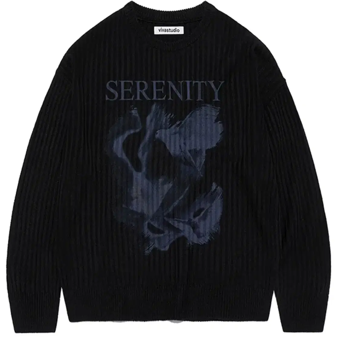 SERENITY PRINTING KNIT 블랙 L사이즈