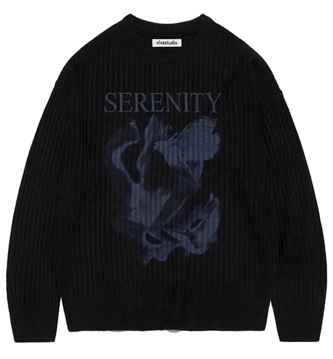 SERENITY PRINTING KNIT 블랙 L사이즈