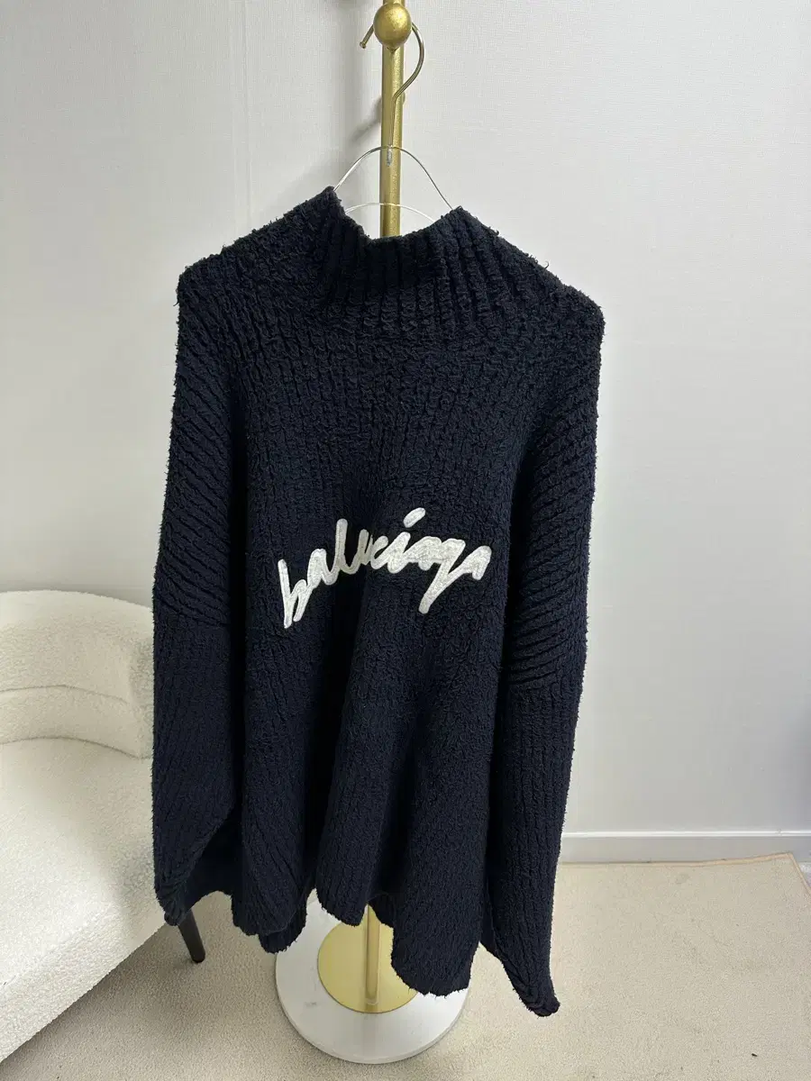 Balenciaga Embroidered Goat Turtleneck Knit Sweater