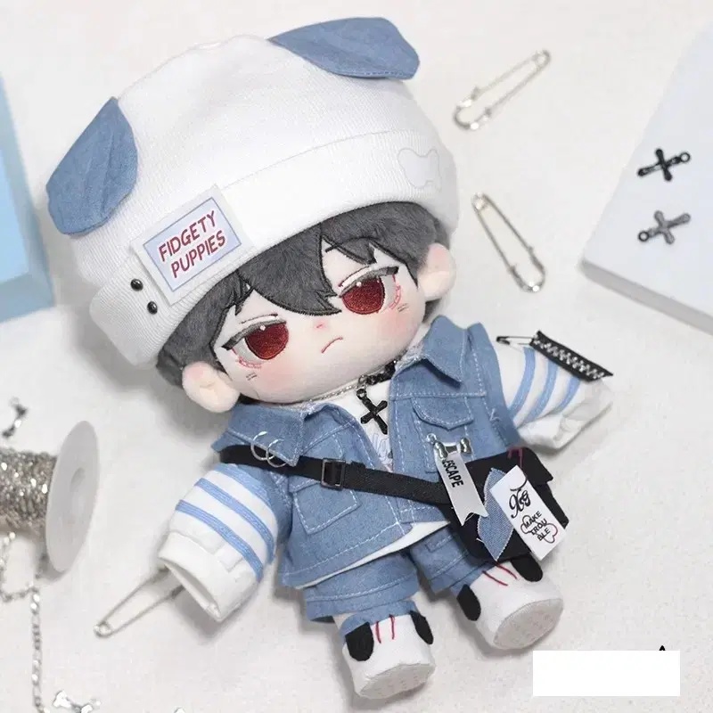 20cmDoll clothes light blue denim set