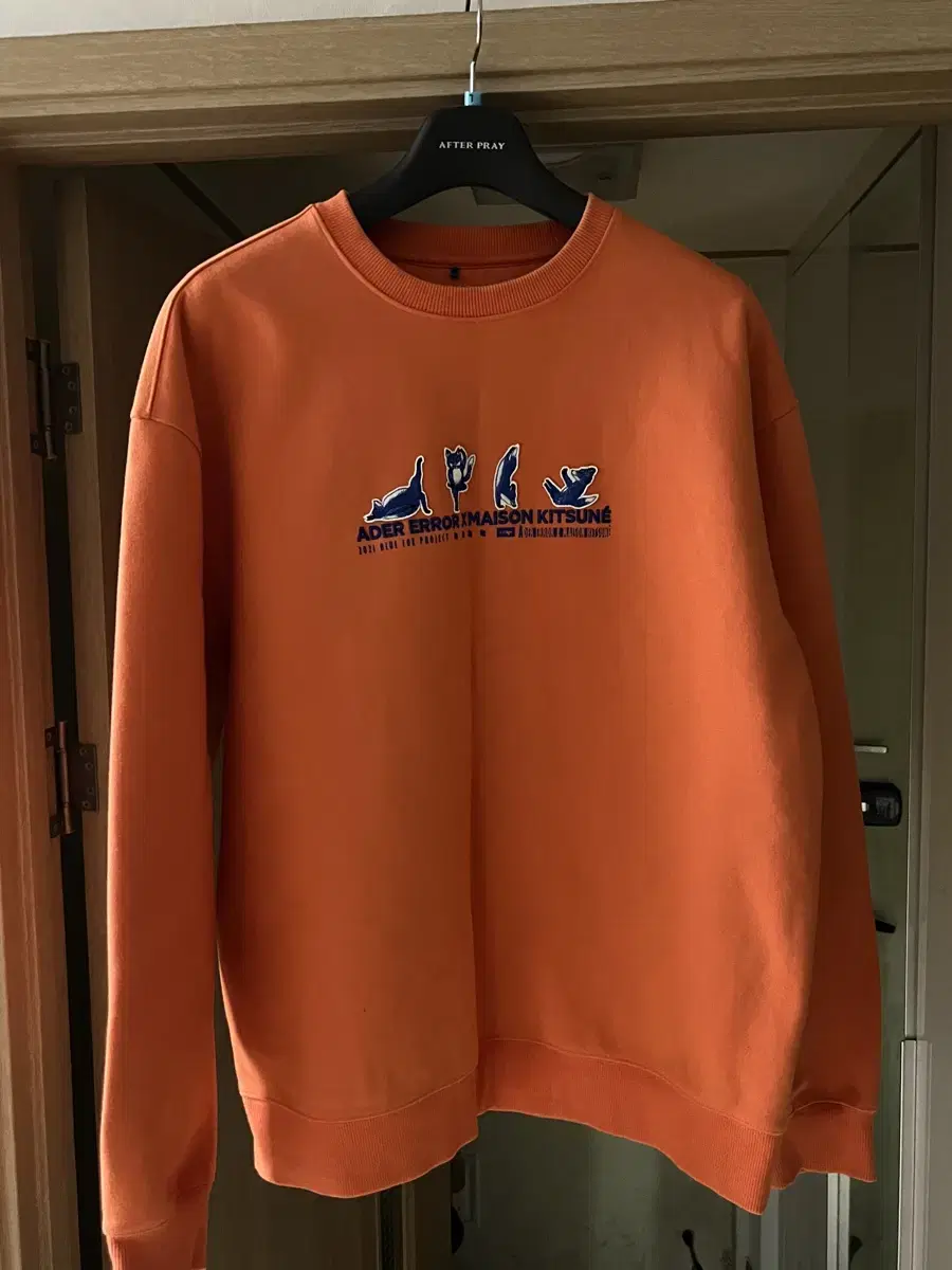 (A3) Arthur Errors X Maison Kitsune Yoga Fox Man-to-Man Orange