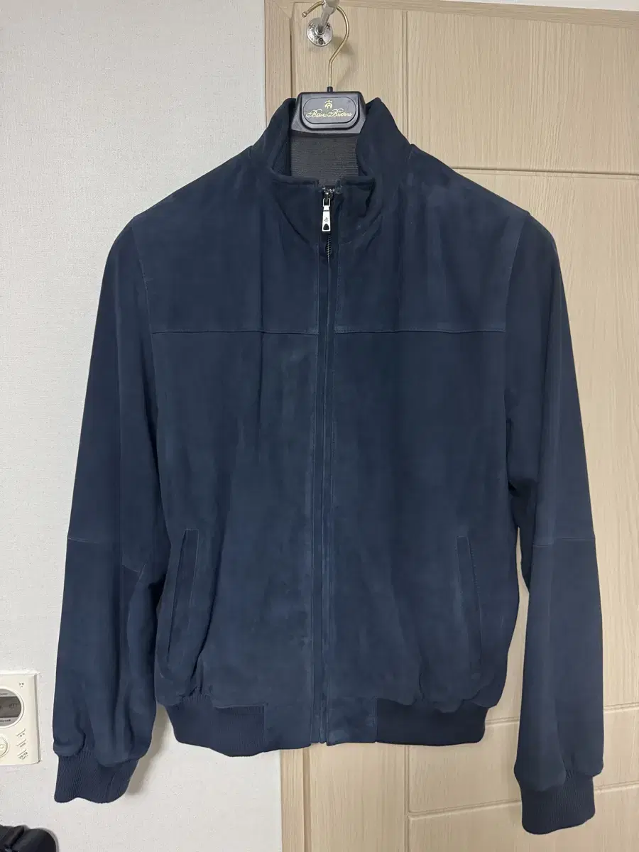 [M] Brooks Brothers Lambskin and Suede Bomber Jacket