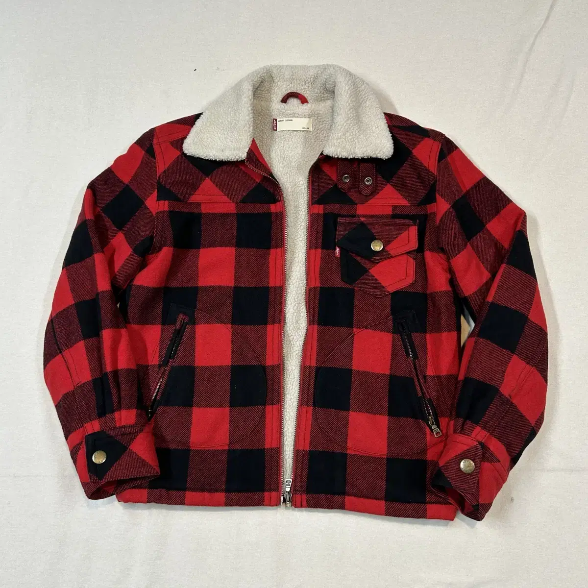 L) Levi's Buffalo Check Mustang Fleece Sherpa Jacket