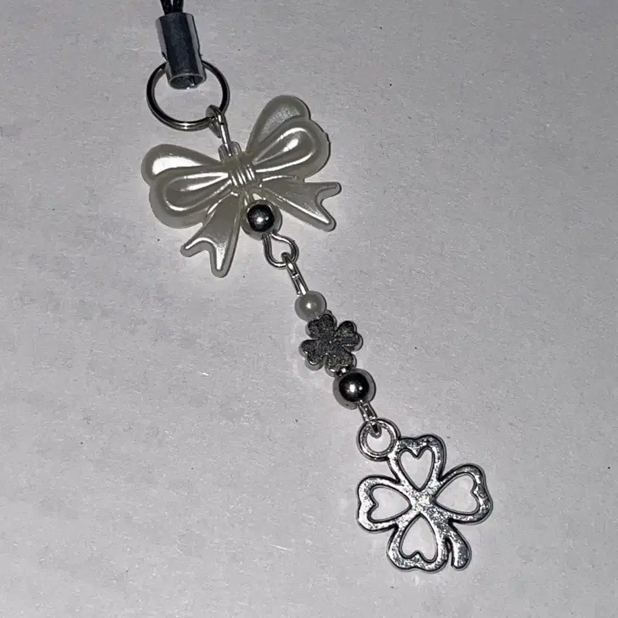 *silver clover keyring 비즈키링