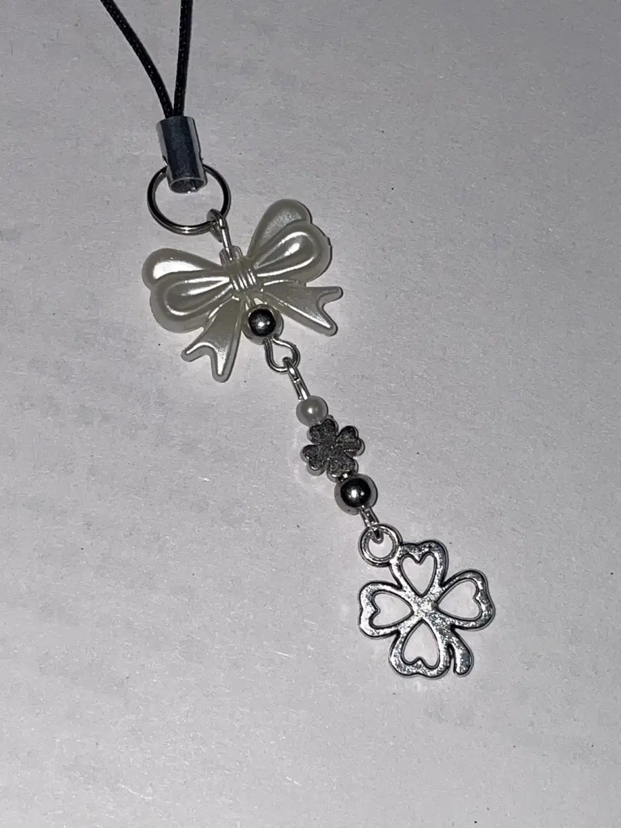 *silver clover keyring 비즈키링