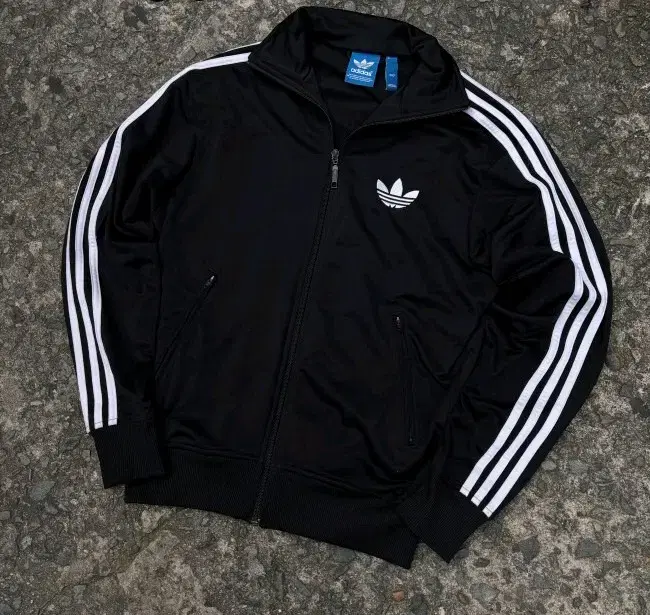 Adidas Firebird Black Track Top Jersey Zip Up 95/M