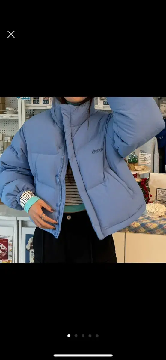 시눈 패딩 PUFFER JACKET 더스티블루