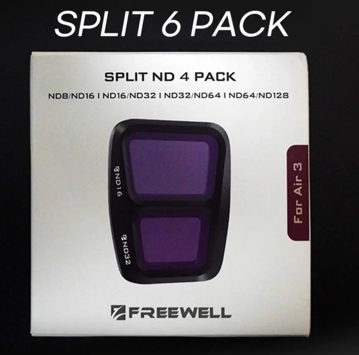 Split ND 4 PAC pre-well ND filter package for DJI Air3