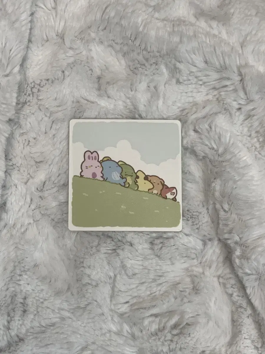 Sleepground season's greetings Square Removable sticker seasons greetings Larder DucksDinosaursSleepgroundSuhyeon