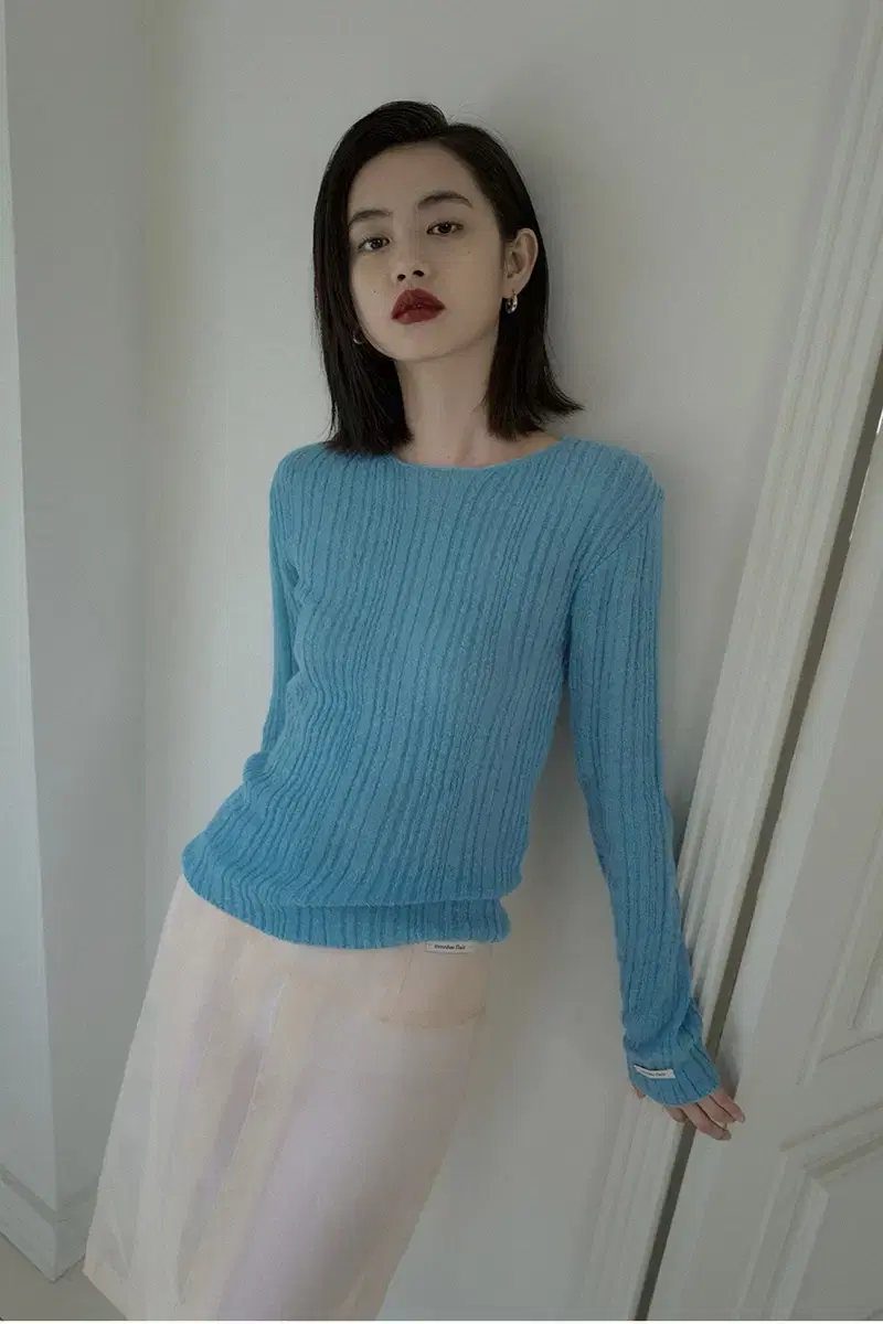 오버듀플레어 MOHAIR RIB KNIT TOP (택 달린 새상품)