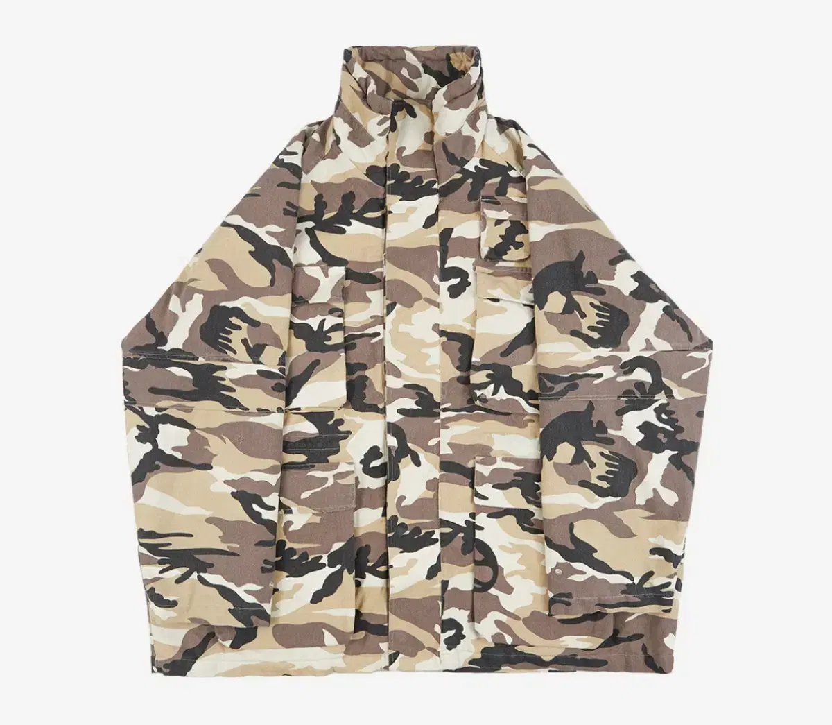 Oversized Washed Cargo Shell Parka Desert Camo Size 1 Dey Off Club