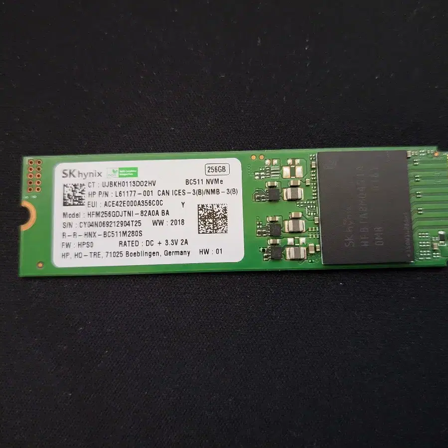 컴퓨터 저장장치 하이닉스 NVME SSD BC511 256GB