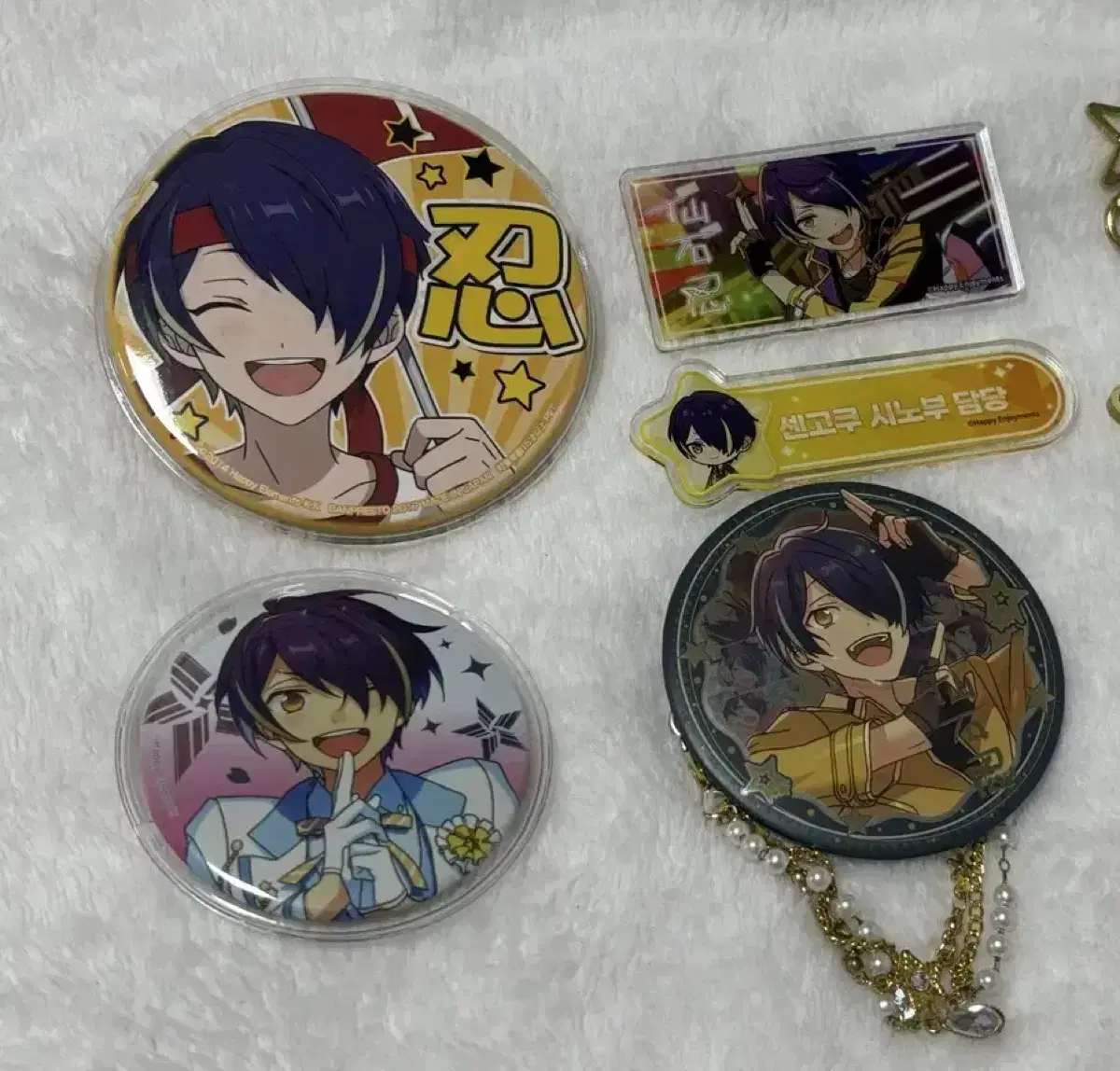 Ensemble Stars Sengoku Shinobu Chain White Suit Oshi Canbadge Representative acrylic Kitscham